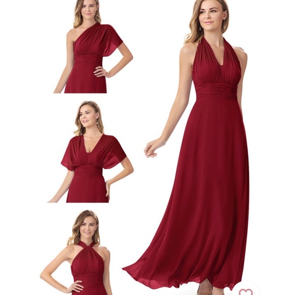 Burgundy bridesmaid dress size 20 multiple styles in one dress - Picture 2 of 3